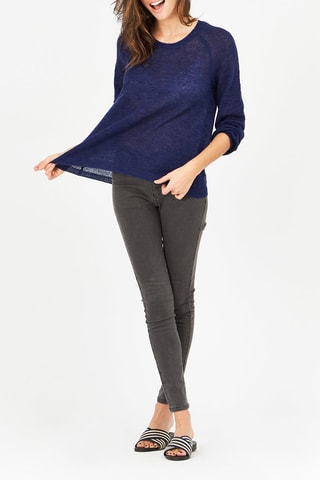 Pull en laine et mohair Bleu marine