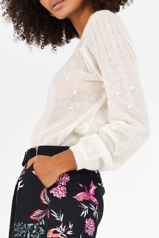 Pull en laine et mohair Marlette - Blanc