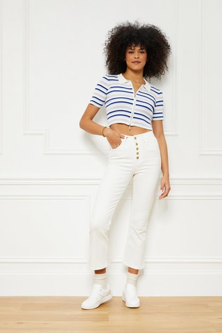 Gilet Tina - Ciel et blanc