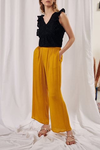 Pantalon palazzo - 
Moutarde