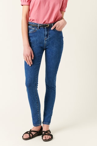 Jean droit en coton biologique - 
Bleu