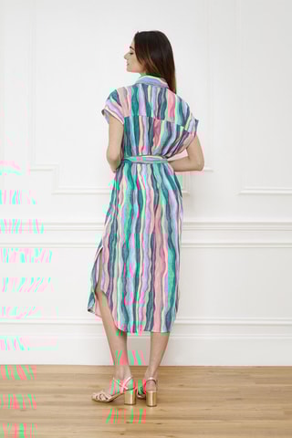 Robe chemise Ralissa - Vert et rose