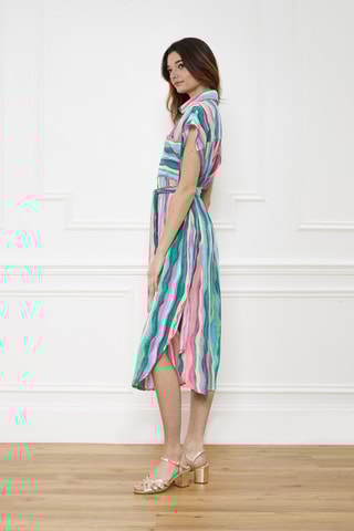Robe chemise Ralissa - Vert et rose