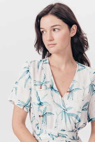 Robe patineuse Rolava - Blanc et bleu