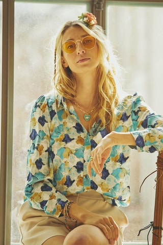 Chemisier oversize Charlotte - Bleu