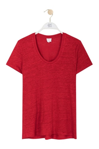 T-shirt en lin - 
Rouge