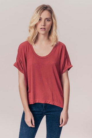 T-shirt en fibres bambou Adele - Rouge