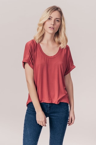 T-shirt en fibres bambou Adele - Rouge