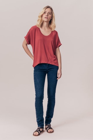 T-shirt en fibres bambou Adele - Rouge