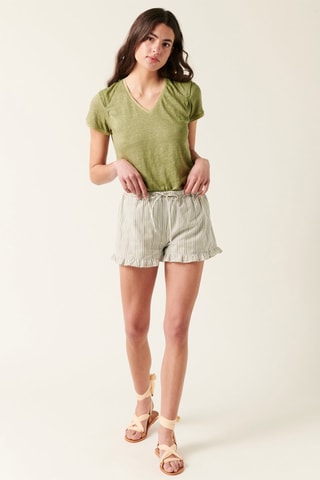 Short relaxed Isida - Kaki et blanc