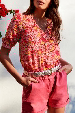 Short en coton biologique - 
Rose