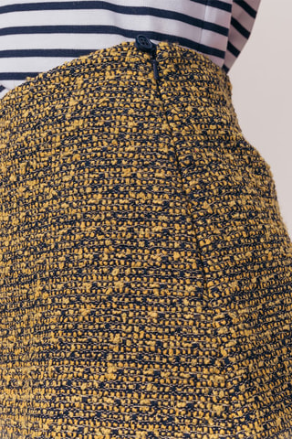 Jupe droite en fibres de bambou taille haute Jaffna - Moutarde
