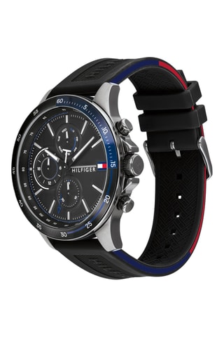 Silicone Quartz Horloge Bank - Tachymeter - Zwart
