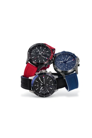 Silicone Quartz Horloge Bank - Tachymeter - Zwart