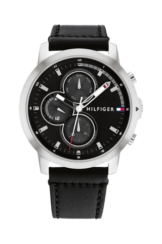 Leren Quartz Horloge Jameson Le - Zwart en Zilverkleurig