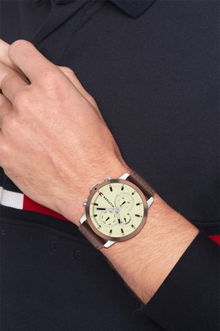 Leren Quartz Horloge Jameson Le - Bruin