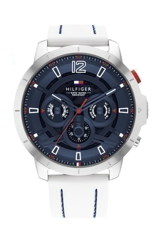 Silicone Quartz Horloge Luca - Wit en Zilverkleurig