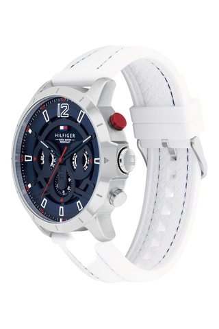 Silicone Quartz Horloge Luca - Wit en Zilverkleurig