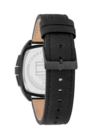 Leren Quartz Horloge Apollo - Zwart