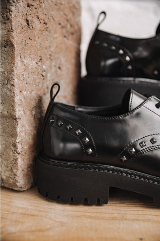 Derbys à talons en cuir Pina - Noir