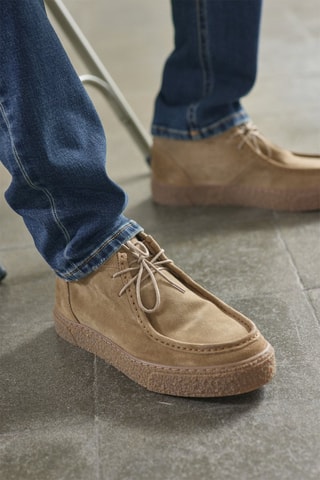 Sapatos de vela em nobuck Keo Suede - Bege