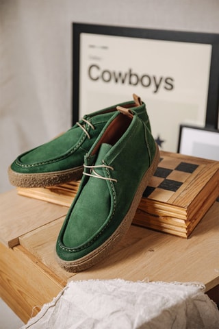 Sapatos de vela em nobuck Keo Suede - Verde