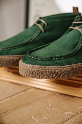 Sapatos de vela em nobuck Keo Suede - Verde