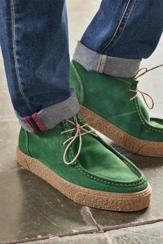 Sapatos de vela em nobuck Keo Suede - Verde