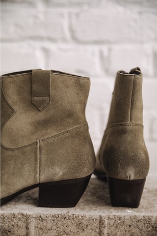Bottines en croûte de cuir nubuck Sixtin Suede - Taupe