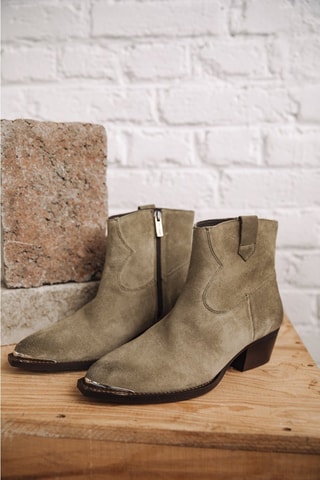 Bottines en croûte de cuir nubuck Sixtin Suede - Taupe