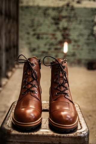 Bottines en cuir Teresa Flame - Cognac