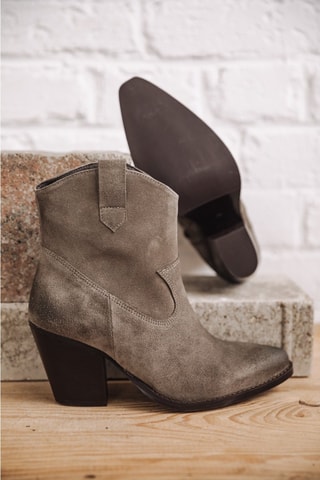 Bottines en croûte de cuir nubuck Luana Suede - Taupe
