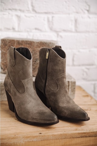 Bottines en croûte de cuir nubuck Luana Suede - Taupe