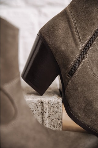 Bottines en croûte de cuir nubuck Luana Suede - Taupe