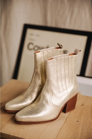 Bottines en cuir Teresa Metal - Doré