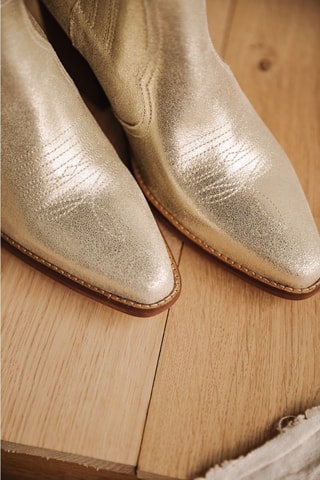 Bottines en cuir Teresa Metal - Doré