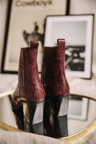 Bottines en cuir Teresa Phyton - Bordeaux