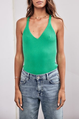 Camisola de alças Dolli Rib - Verde