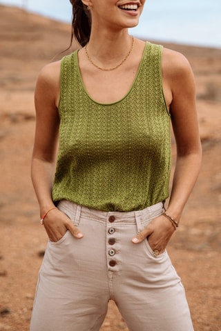 Camisola de alças Dulcia Pointelle - Verde
