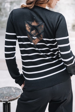 Pull Lea Stripes - Noir