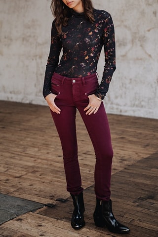 Calças Alexa High Waist New Magic Color - Cor-de-vinho