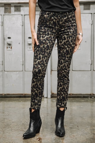 Calças Alexa High Waist Cropped Marsh - Caqui