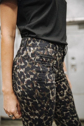 Calças Alexa High Waist Cropped Marsh - Caqui