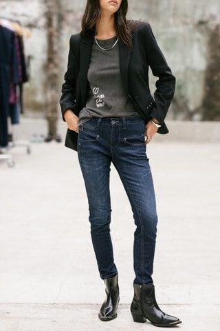 Jean Alexa High Waist Cropped S-SDM - Bleu foncé