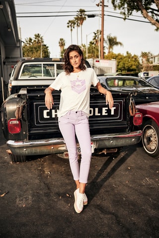 Jean slim Alexa Cropped New Magic Color - Mauve