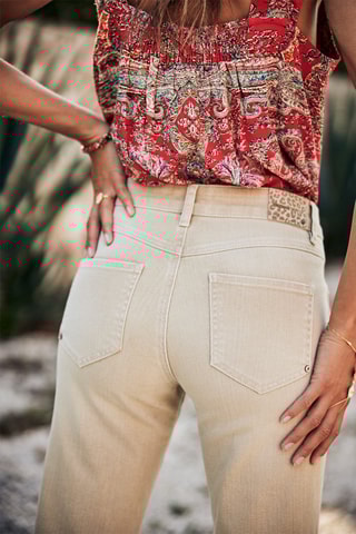 Calças de ganga bootcut 7/8 Darla Canyon Bege