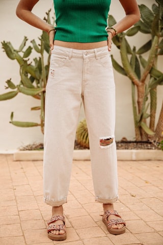 Calças de ganga 7/8 Maeva Denim - Cru