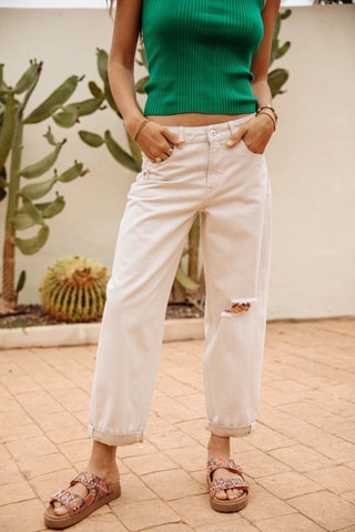 Calças de ganga 7/8 Maeva Denim - Cru