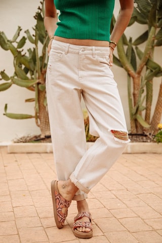 Calças de ganga 7/8 Maeva Denim - Cru