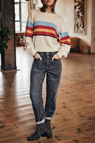 Calças de ganga 7/8 Edita Denim - Azul-escuro